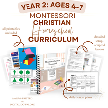 Load image into Gallery viewer, Montessori Christian Homeschool Curriculum - Year 2 (Ages 4-7+)