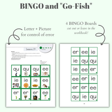 Load image into Gallery viewer, Montessori Reading Games Workbook - Level 2 (DIGITAL DOWNLOAD)