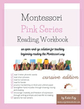 Load image into Gallery viewer, Montessori Pink Series Reading Workbook - CURSIVE (Printed Workbook)