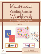 Load image into Gallery viewer, Montessori Reading Games Workbook, Level 1 - Print Handwriting (PHYSICAL WORKBOOK)