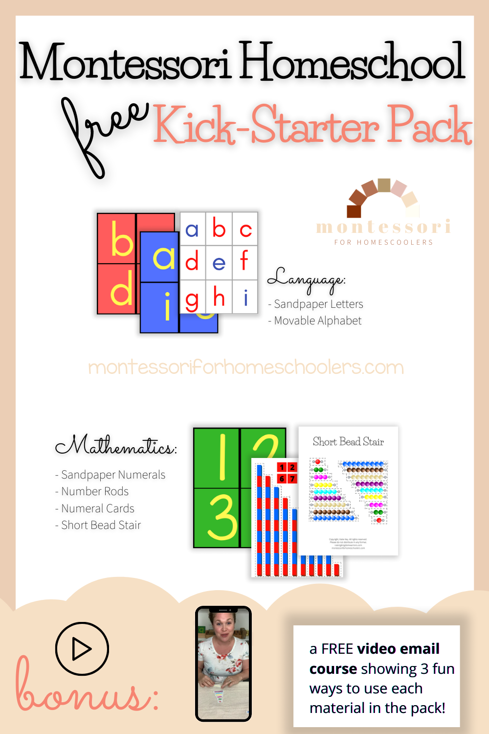 FREE Montessori Homeschool Kickstarter Pack