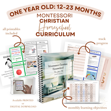 Load image into Gallery viewer, One Year Old Montessori Christian Homeschool Curriculum

