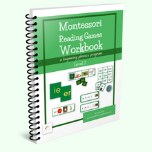 Load image into Gallery viewer, Montessori Reading Games Workbook, Level 2: A Beginning Phonics Program
