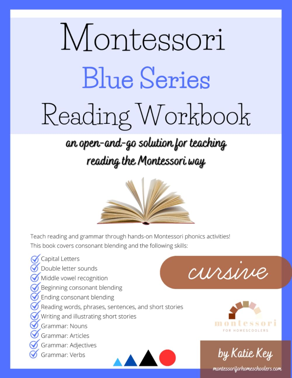 Montessori Blue Series Reading Workbook - Cursive (Printed Workbook)