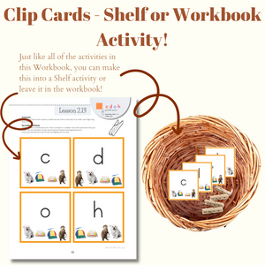 Montessori Reading Games Workbook, Level 1 - CURSIVE (Physical Workbook)