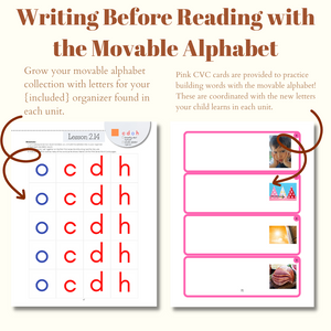Montessori Reading Games Workbook, Level 1: A Beginning Phonics Program - CURSIVE (DIGITAL DOWNLOAD)