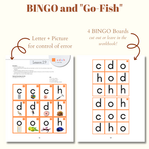 Montessori Reading Games Workbook, Level 1 Cursive: A Beginning Phonics Program
